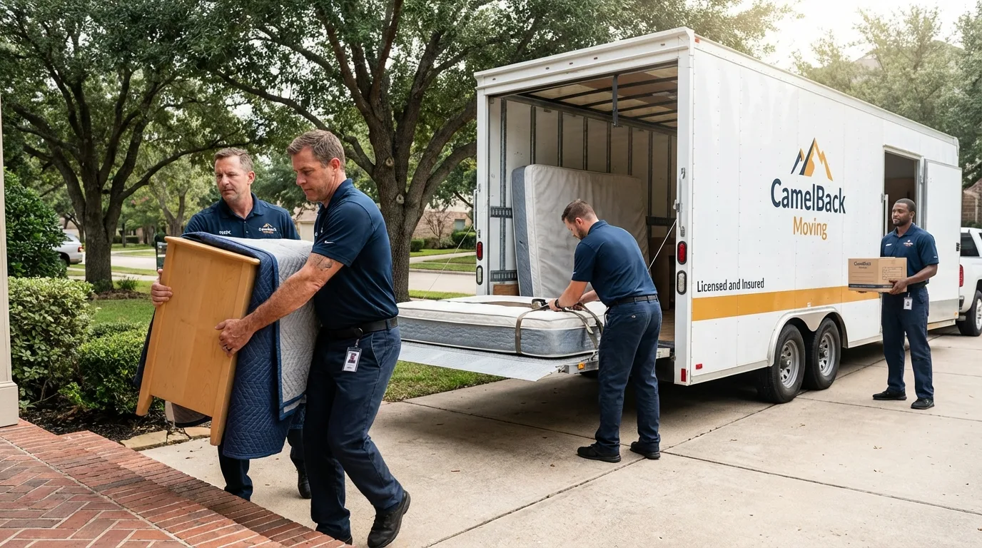 Crew loading residential truck for cross-state move from Hernando, MS