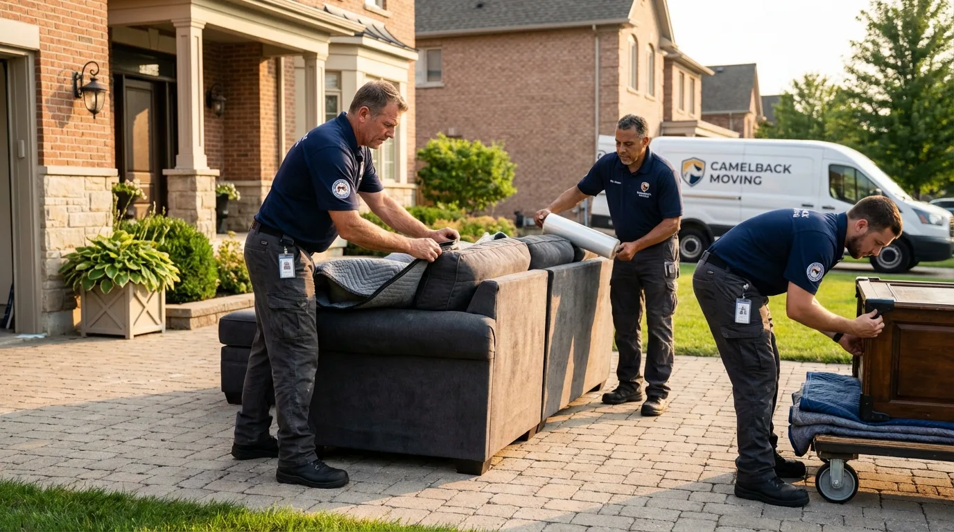 Large estate moving crew wrapping furniture in Hernando, MS